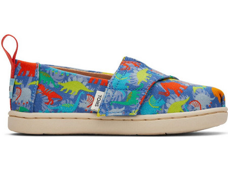 TOMS Tiny Alpargata Dinos - Cobalt Blue