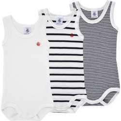 Petit Bateau Σετ Φορμάκια Εσώρουχα Αμάνικα για Αγόρι Μαύρο Λευκό A02EI-00