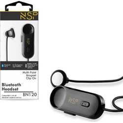 NSP BN120 Ακουστικό Bluetooth Earbud Πέτου Black