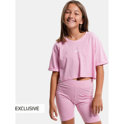 Nuff Παιδικό Crop Top Κοντομάνικο Ροζ NU72210141-13