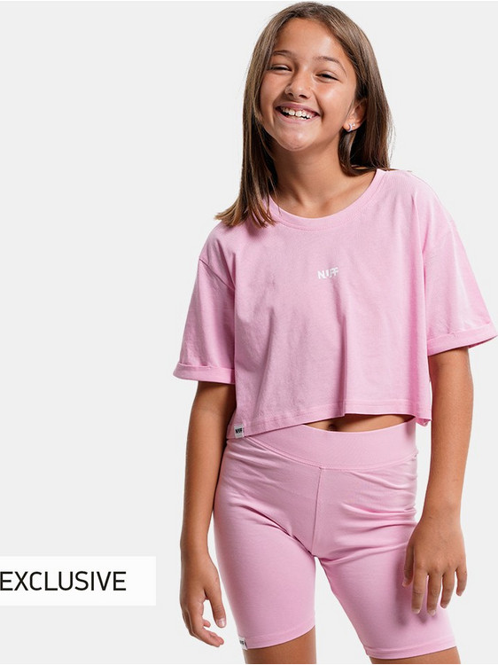 Nuff Παιδικό Crop Top Κοντομάνικο Ροζ NU72210141-13
