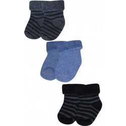 Pretty Baby 3Pack Κάλτσες Βρεφικές Πετσετέ - 0077-PRETTY BABY
