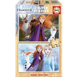 Παιδικό Puzzle Educa Ξύλινο Disney Frozen 2x50 Κομμάτια 18086