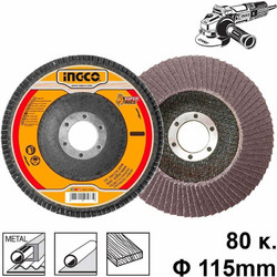 Δίσκος Λείανσης Fiber P80 Ingco FD1153 - Φ115 x 22.2mm FD1153