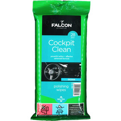 Falcon Cockpit Clean Polishing Wipes Ocean 28τμχ