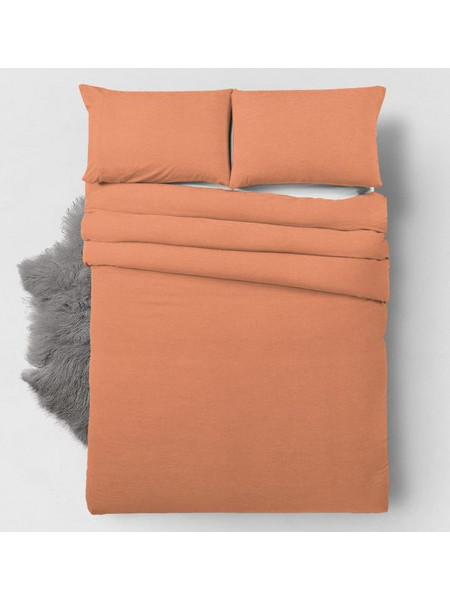 Σετ Υπέρδιπλη Παπλωματοθήκη με Μαξιλαροθήκες 240 x 220 cm Χρώματος Πορτοκαλί Bamboo Touch Zensation 8720105601903