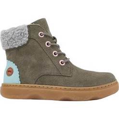 Camper Kido Παιδικά Αρβυλάκια Χακί Suede με Φερμουάρ με Γούνα K900280-002