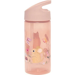 Petit Monkey Woodland Παιδικό Μπουκάλι Πλαστικό BPA Free με Καλαμάκι Ροζ 380ml