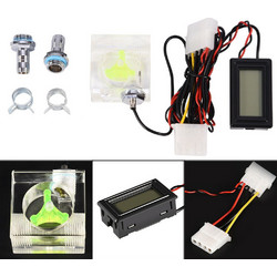 4 in 1 PC Water Cooling system Cooling Flow Meter Thermometer G1/4 Fitting