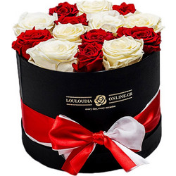Forever Roses Κόκκινο-Λευκό Deluxe 19x20cm 14 τριαντάφυλλα