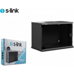 S-Link Επίτοιχη καμπίνα soho NG 9U με βάθος 400 mm ''Flat Pack'' Black, RAL9005