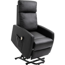 HOMCOM Πολυθρόνα Recliner Ηλεκτρική Ανακλινόμενη Μαύρη 713-066V90