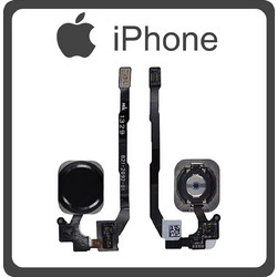 Γνήσια Original Apple iPhone 5s (A1453, A1457, A1518, A1528) iPhone SE (A1662, A1723, A1724) Swap Home Button Κεντρικό Κουμπί + Flex Cable Black Μαύρο