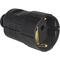 Power Plug Suko Adaptor Female Black 220-250V 16Am Τελικό Βύσμα Τροφοδοσίας Σούκο Μαύρο Φις