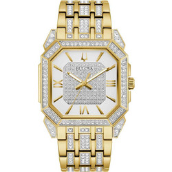 Bulova Ανδρικό Ρολόι με Χρυσό Μεταλλικό Μπρασελέ 98A295
