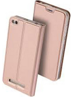 DUX DUCIS SkinPro Wallet Case Θήκη Πορτοφόλι με Δυνατότητα Stand + Tempered Glass - Ροζ Χρυσή (Xiaomi Redmi 4A)