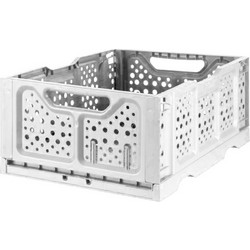 BAMA Ιταλίας Τελάρο Πολλαπλών Χρήσεων 40x30x17cm Πτυσσόμενο/Στοιβαζόμενο Χωρητικότητα 20lt Πλαστικό 0.55kg Κρεμ με Λαβές
