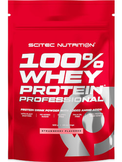 Scitec Nutrition 100% Whey Professional Strawberry Πρωτεΐνη Ορού Γάλακτος Γράμμωσης Χωρίς Γλουτένη 500gr