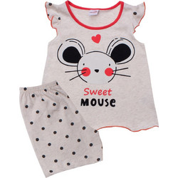 Minerva Sweet Mouse Παιδική Πιτζάμα Βαμβακερή Καλοκαιρινή Εκρού 90-61785-140