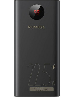 Romoss PEA40PF Power Bank 40000mAh 22.5W με 2 Θύρες USB-A & Θύρα USB-C Power Delivery Black