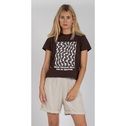 24COLOURS T-Shirt Γυναικεία Κοντομάνικη Μπλούζα Recycled Polyester/Cotton Regular Fit - Brown 11902