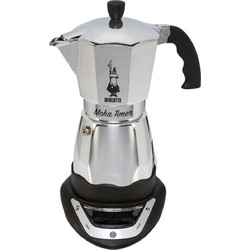 Bialetti Moka Timer (6093) Ηλεκτρικό Μπρίκι Espresso 356W 6Cups Inox
