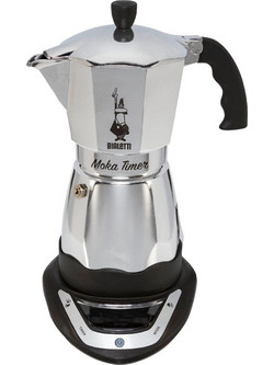 Bialetti Moka Timer (6093) Ηλεκτρικό Μπρίκι Espresso 356W 6Cups Inox