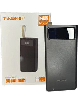 Takemore K-A98 Power Bank 50000mAh με 2 Θύρες USB-A & Θύρα USB-C Black