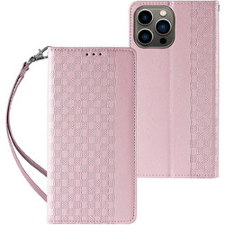 Hurtel Magnet Strap Book Cover Pink (iPhone 14 Pro Max)