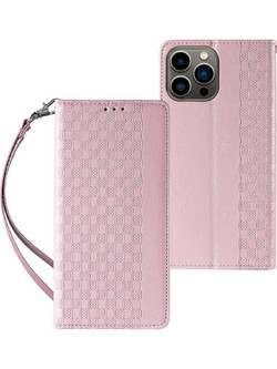 Hurtel Magnet Strap Book Cover Pink (iPhone 14 Pro Max)