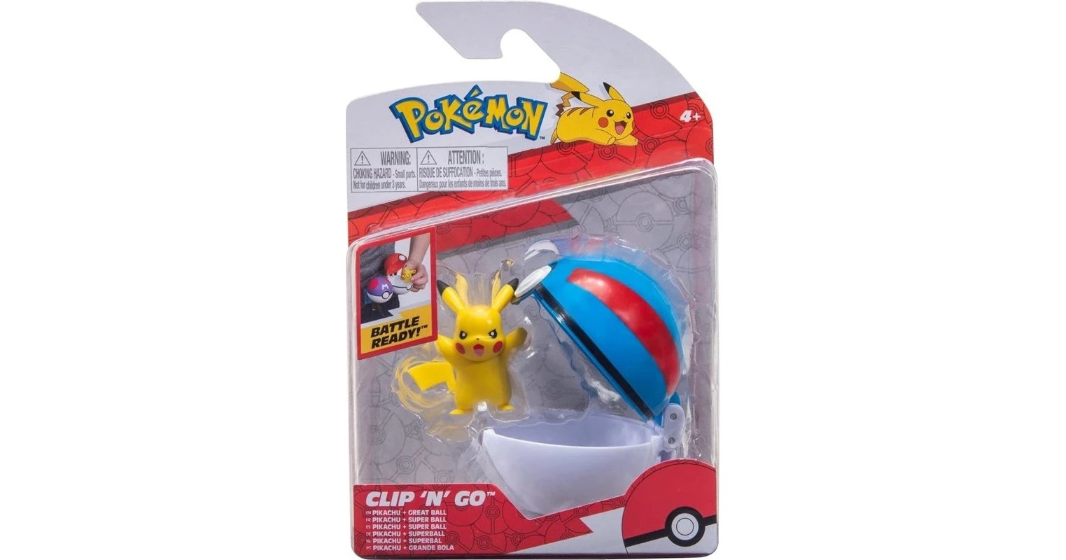 Jazwares Pokemon Clip 'N' Go Pikachu & Pokeball JW095057-G/3