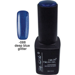 Lilly Nail Art Color Gel Dark Blue Glitter Ημιμόνιμο Βερνίκι Νυχιών 12ml