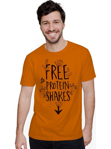Free Protein Shakes (Κοντομάνικο Ανδρικό / Unisex) - Orange