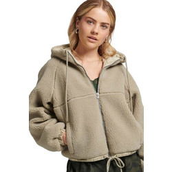 Superdry D2 Code SL Γυναικεία Ζακέτα Φούτερ Κοντή με Κουκούλα και Φερμουάρ Μπεζ W2011508A-5CV