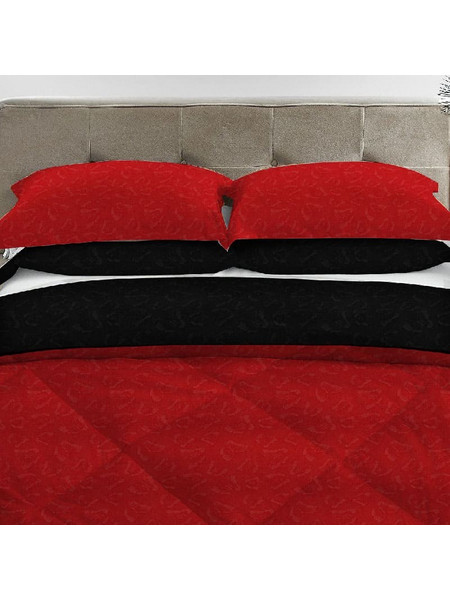 Isadore Lorraine Πάπλωμα Υπέρδιπλο 220x240 Microsatin Κόκκινο/Μαύρο