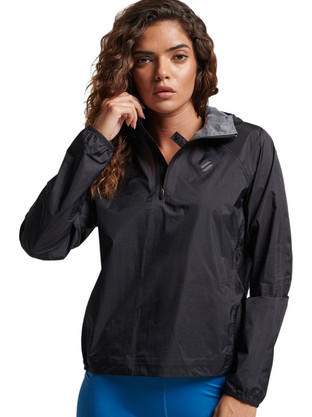 Superdry Run LW Γυναικείο Μπουφάν Softshell Κοντό Αδιάβροχο Μαύρο WS311564A
