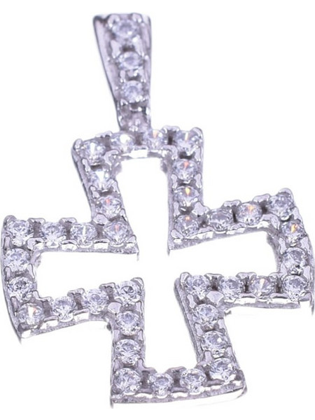 Σταυρός Λευκόχρυσος κ14 με zircon 1.5*1cm Gatsa 0281