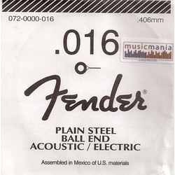 Fender Χορδή Ηλεκτρικής / Ακουστικής Κιθάρας Plain Steel 16"