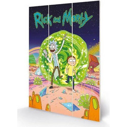 RICK & MORTY - Portal - Wood Print 20x29.5cm