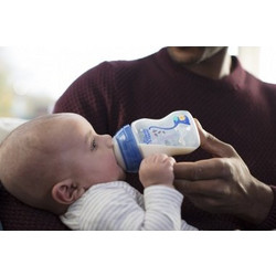 Tommee Tippee Advanced Γυάλινο Μπιμπερό με Θηλή Σιλικόνης κατά των Κολικών 3m+ Blue Panda 340ml