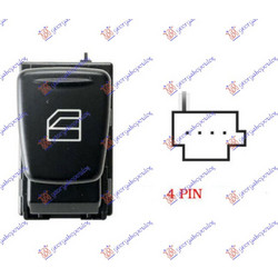 Διακοπτης ΠΑΡΑΘ. (4 PIN) Αριστερα Smart Fortwo 07-12 - 086507172