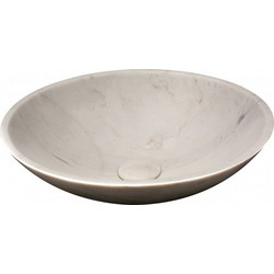 Inter Ceramic Επικαθήμενος Νιπτήρας Μπάνιου Στρογγυλός Μαρμάρινος 40x12cm Λευκός ICL4012W
