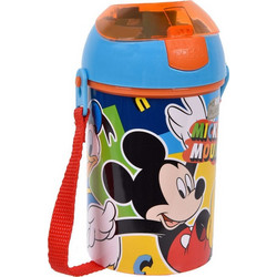 Stor Mickey Παιδικό Μπουκάλι Πλαστικό BPA Free με Καλαμάκι Πολύχρωμο 450ml