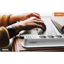 Moxom 4-Position Power Socket with 6 USB and 2m Cable White MX-ST05