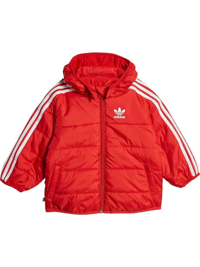 Adidas Adicolor Αθλητικό Παιδικό Μπουφάν Χειμωνιάτικο Puffer Κόκκινο HK7452