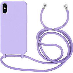 ΘΗΚΗ IPHONE XS / IPHONE X 5.8" CROSSBODY SILICONE ΜΕ ΚΟΡΔΟΝΙ ΚΑΙ CAMERA GUARD ΛΙΛΑ