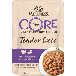 Wellness Core Adult Grain Free Tender Cuts with Turkey & Duck in Gravy 85gr