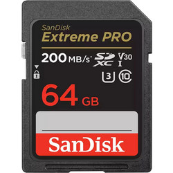 Sandisk Extreme Pro SDXC 64GB Class 10 U3 V30 UHS-I 200MB/s