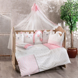 Abo Funday Σετ Κούνιας 70x140cm Pink 9τμχ