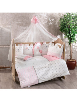 Abo Funday Σετ Κούνιας 70x140cm Pink 9τμχ